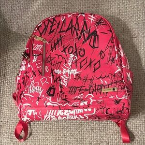 Vibrant Red Graphic Backpack